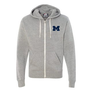 Michigan Block M JA Triblend Full-Zip Hoodie - Grey Triblend