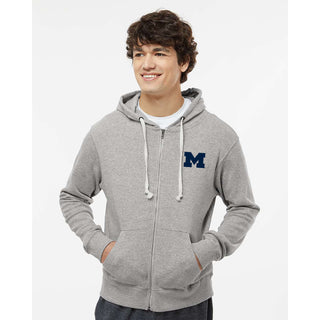 Michigan Block M JA Triblend Full-Zip Hoodie - Grey Triblend