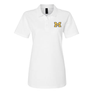 Michigan Block M Outline EMB Womens Softstyle Pique Polo