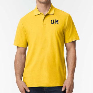 Michigan Initial Wordmark LC Softstyle Pique Polo