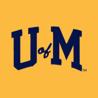 Michigan Initial Wordmark Pom-Pom Cuffed Beanie - Navy/Gold