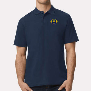 Michigan Football Outline LC Softstyle Pique Polo