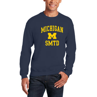 Michigan Arch Logo SMTD Crewneck - Navy