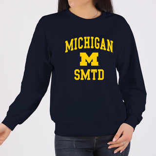Michigan Arch Logo SMTD Crewneck - Navy