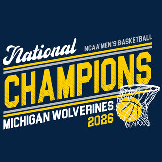 Michigan 2026 Basketball National Champions Action Play Hoodie - Navy