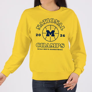 Michigan 2026 Basketball National Champions Retro Shootout Crewneck
