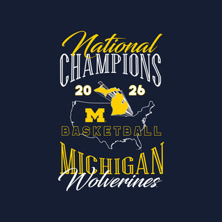 Michigan 2026 Basketball National Champions USA Crewneck Sweatshirt - Navy