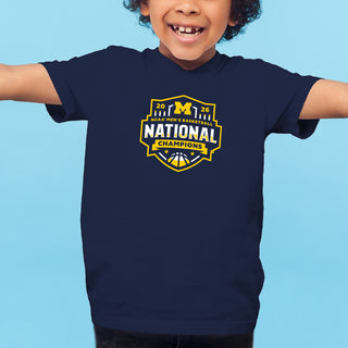 Michigan 2026 Basketball National Champions Logo Youth T-Shirt