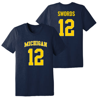 Michigan NIL Swords 12 Canvas Triblend T-Shirt - Solid Navy