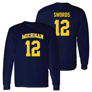 Michigan NIL Swords 12 Long Sleeve - Navy
