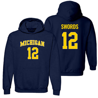 Michigan NIL Swords 12 Hoodie - Navy