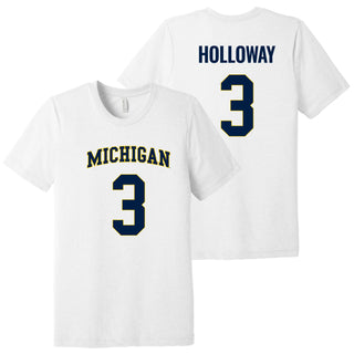 Michigan NIL Holloway 3 Canvas Triblend T-Shirt - Solid White