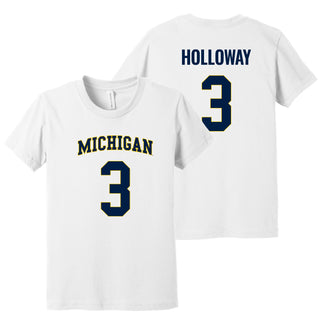 Michigan NIL Holloway 3 Canvas Jersey Youth T-Shirt - White