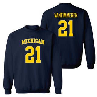 Michigan NIL VanTimmeren 21 Crewneck Sweatshirt - Navy