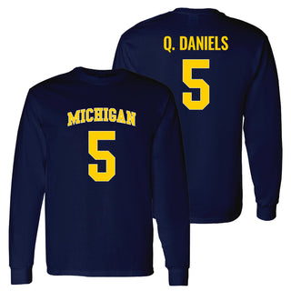 Michigan NIL Daniels 5 Long Sleeve - Navy