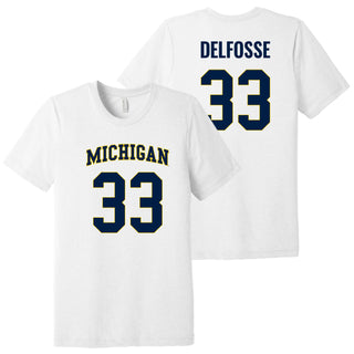 Michigan NIL Delfosse 33 Canvas Triblend T-Shirt - Solid White