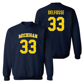 Michigan NIL Delfosse 33 Crewneck Sweatshirt - Navy