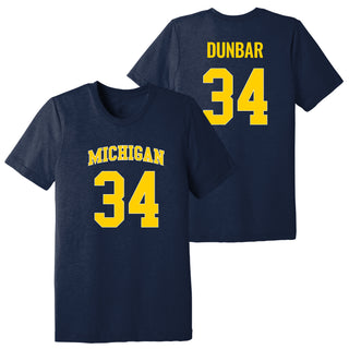 Michigan NIL Dunbar 34 Canvas Triblend T-Shirt - Solid Navy