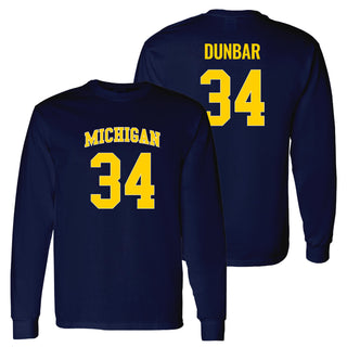Michigan NIL Dunbar 34 Long Sleeve - Navy