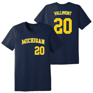 Michigan NIL Softball Vallimont 20 Triblend T-Shirt - Solid Navy