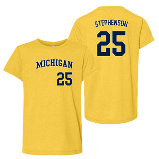 Michigan NIL Softball Stephenson 25 Triblend Youth T-Shirt - Yellow Gold