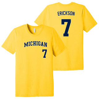 Michigan NIL Softball Erickson 7 Triblend T-Shirt - Yellow Gold