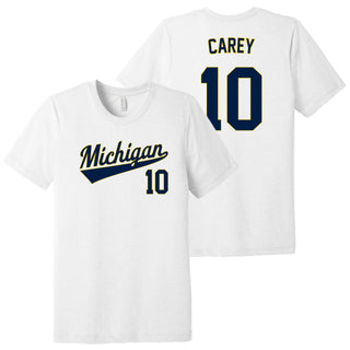 Michigan NIL Baseball Carey 10 Triblend T-Shirt - White