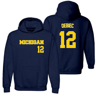 Michigan NIL Baseball Debiec 12 Hoodie - Navy