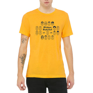 Michigan NIL Basketball Team Composite 25-26 Triblend T-Shirt - Yellow Gold