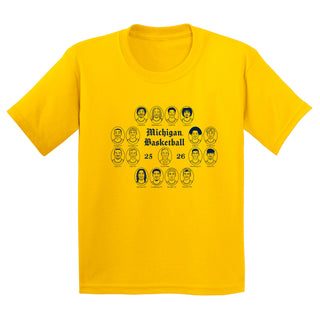 Michigan NIL Basketball Team Composite 25-26 Youth T-Shirt - Daisy