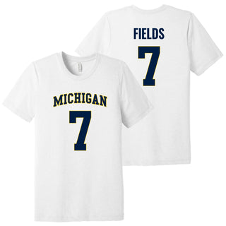 Michigan NIL Basketball Fields 7 Triblend T-Shirt - Solid White