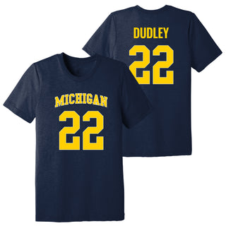 Michigan NIL Basketball Dudley 22 Triblend T-Shirt - Solid Navy