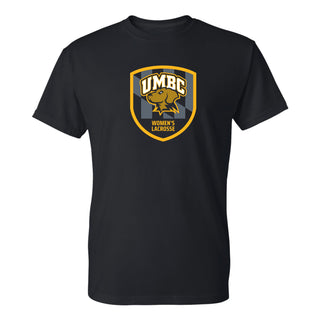 UMBC Retrievers Shield Logo Womens Lacrosse T-Shirt - Black