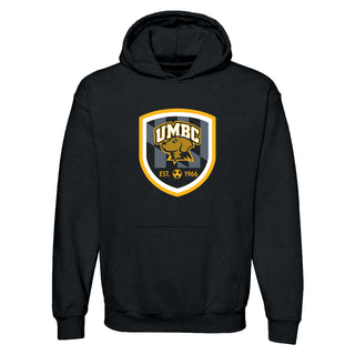 UMBC Retrievers Shield Logo Soccer Hoodie - Black