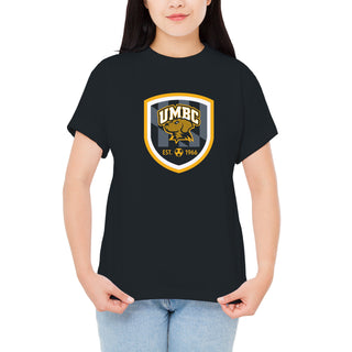 UMBC Retrievers Shield Logo Soccer T-Shirt - Black