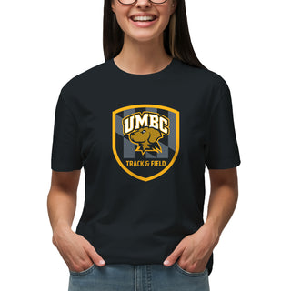 UMBC Retrievers Shield Logo Track & Field T-Shirt - Black