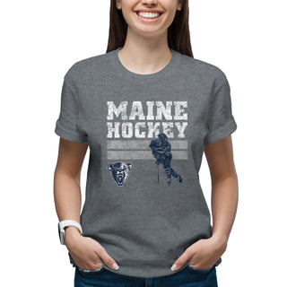 Maine Retro Ice Hockey T-Shirt - Graphite Heather