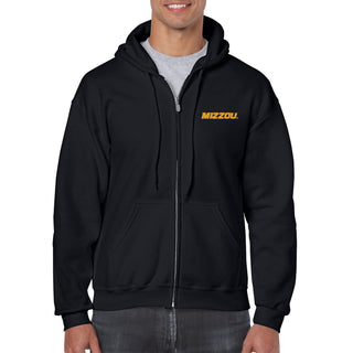 Missouri Tigers Primary Wordmark EMB Zip Hoodie - Black