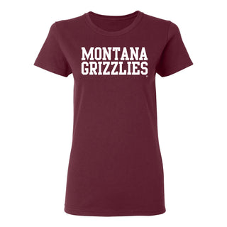 Montana Grizzlies Basic Block Women's T-Shirt - Maroon