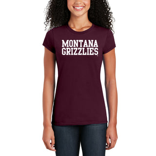 Montana Grizzlies Basic Block Women's T-Shirt - Maroon
