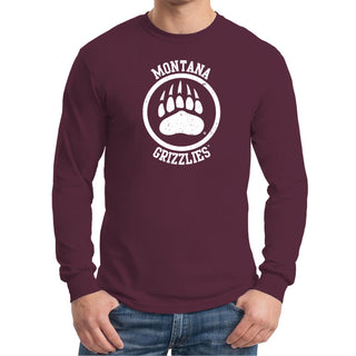 Montana Grizzlies Distressed Circle Logo Long Sleeve T-Shirt - Maroon