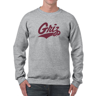 Montana Grizzlies Script Logo JA BTB Crewneck - Oxford