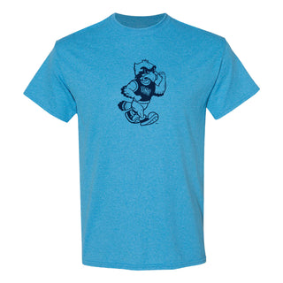 North Florida Fierce Ozzie Mascot Logo T-Shirt - Heather Sapphire
