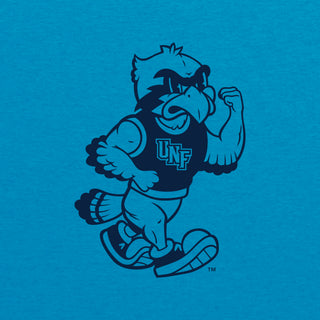 North Florida Fierce Ozzie Mascot Logo T-Shirt - Heather Sapphire