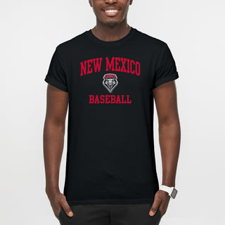 New Mexico Lobos Arch Logo Baseball T-Shirt - Black
