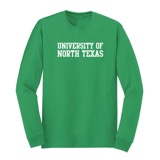 University of North Texas Mean Green Basic Block Cotton Long Sleeve T-Shirt - Irish Green