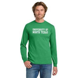 University of North Texas Mean Green Basic Block Cotton Long Sleeve T-Shirt - Irish Green
