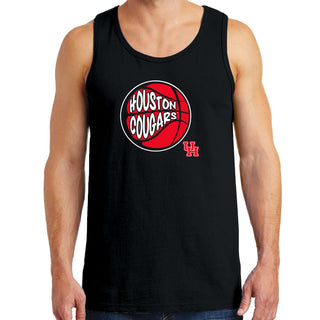 University of Houston Cougars Street Basketball Heavy Cotton Tank Top - Black