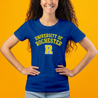University of Rochester Yellowjackets Arch Logo Womens Short Sleeve T Shirt - Royal