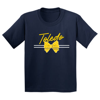 Toledo Bow Script Youth T-Shirt - Navy